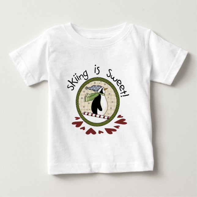 Skiing Penguin Helgdag T-shirts och Gifts (Framsida)