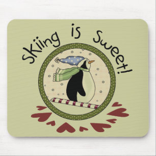 Skiing Penguin Helgdag T-shirts och Gifts Musmatta