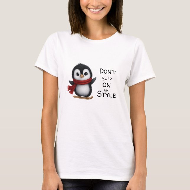 Skiing Penguin T-Shirt (Framsida)