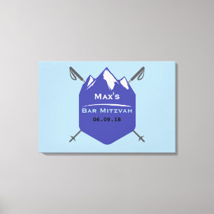 SKIING Pub Bat mitzvah Minnesinloggningskort Canvastryck