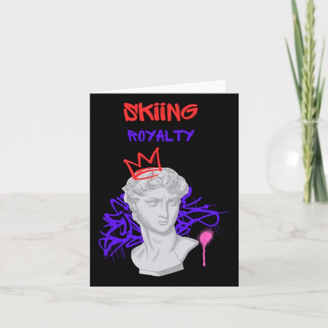 Skiing Royalty Grekiska Statue Winter Sports Mount Kort (Framsida)