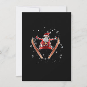 Skiing Santa Ski Winter Sport X-Mas Paja Inbjudningar