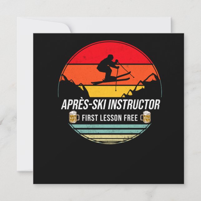 Skiing Ski Aprsski Instructor First Lesson Free Ap Inbjudningar (Framsida)
