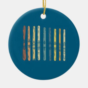 Skiing Ski Boards Gift Julgransprydnad Keramik