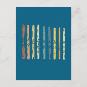 Skiing Ski Boards Gift Vykort