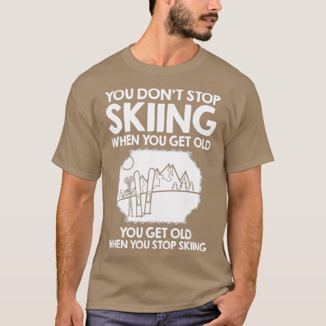 Skiing Ski Funny Skier Snö Winter Sport T Shirt (Framsida)