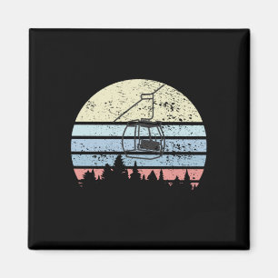 Skiing Ski Hiss Retro Magnet