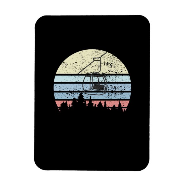 Skiing Ski Hiss Retro Magnet (Vertikal)