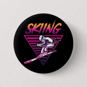 Skiing Ski Retro 80S 90S Skier Retro Vintage 80S 9 Knapp