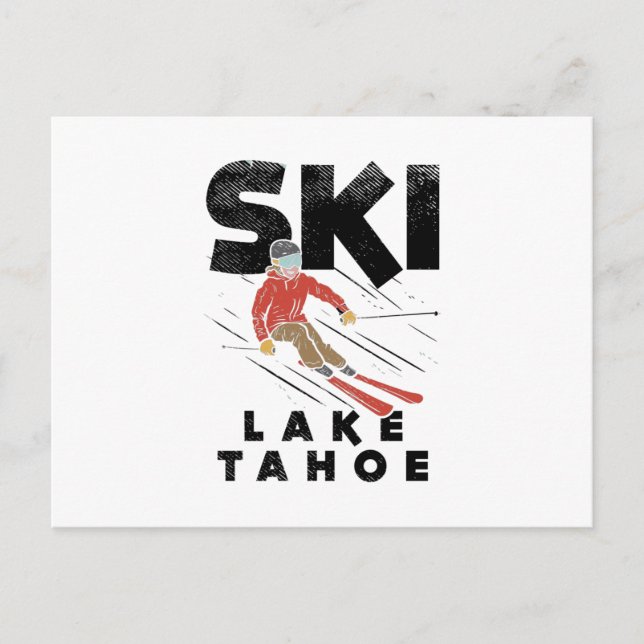 Skiing - Ski Sjö Tahoe Vykort (Framsida)
