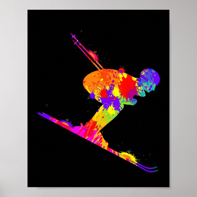Skiing Ski Skier Manar Boys Kids 1 Poster (Framsidan)