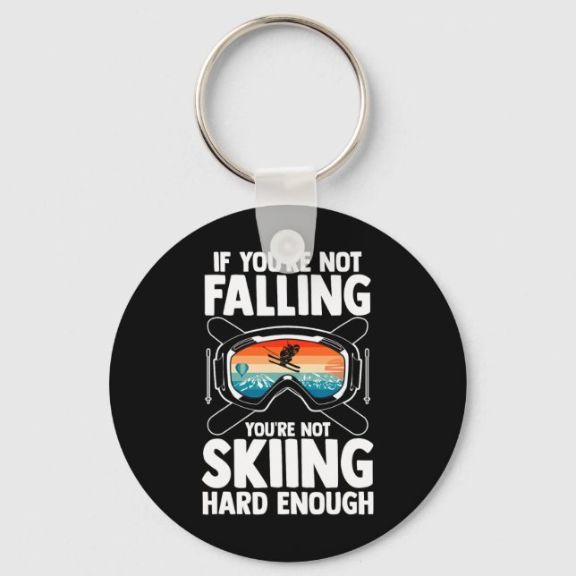 Skiing Skier Ski Nyckelring (Framsida)