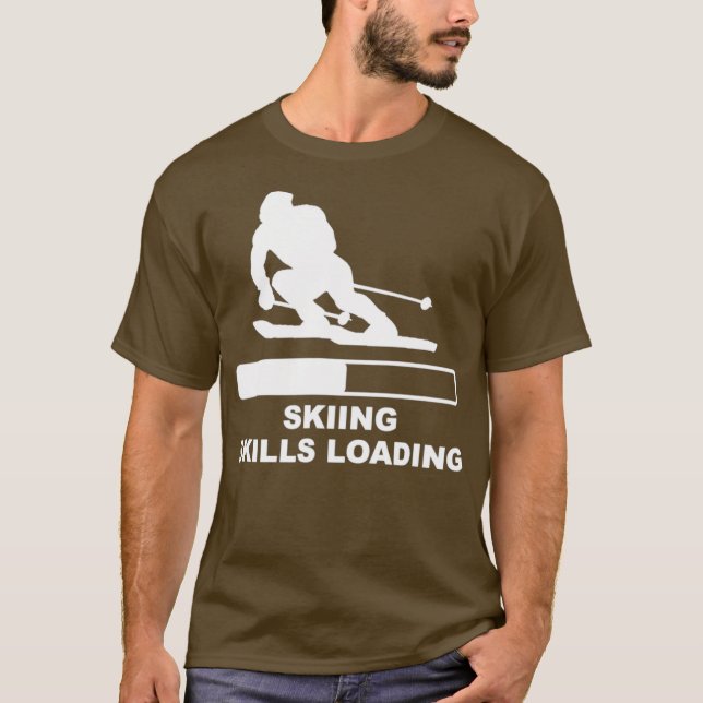 Skiing Skills Loading Bar T Shirt (Framsida)