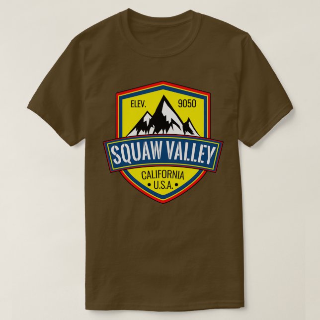 Skiing Squaw Valley California Ski Mountains Snowb T Shirt (Design framsida)