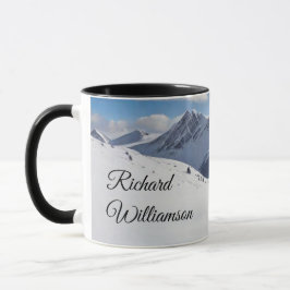 Skiing - Teddy Bear Skier on snow Personalize Mugg