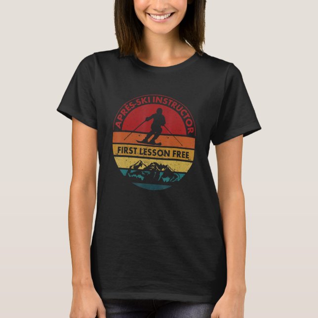 Skiing Trip Skier Apres Ski Instructor First Lesso T Shirt (Framsida)