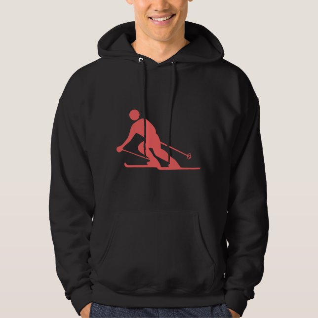 Skiing - Tropisk Rosa Hoodie (Framsida)