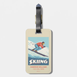 Skiing tror att Retro-utskrift kommer Bagagebricka