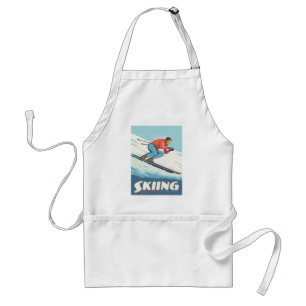 Skiing tror att Retro-utskrift kommer Förkläde