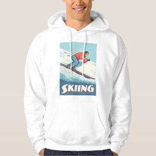 Skiing tror att Retro-utskrift kommer Hoodie