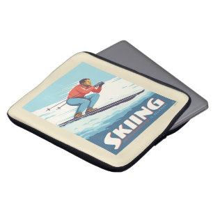 Skiing tror att Retro-utskrift kommer Laptop Fodral