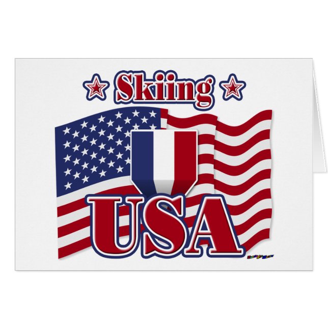 Skiing USA Hälsningskort (Framsidan Horizontal)