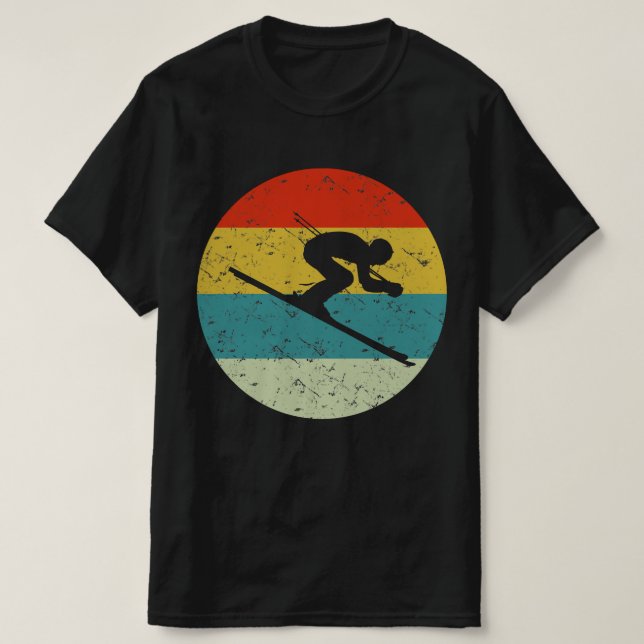 SKIING-vintage silhuette 70S T Shirt (Design framsida)
