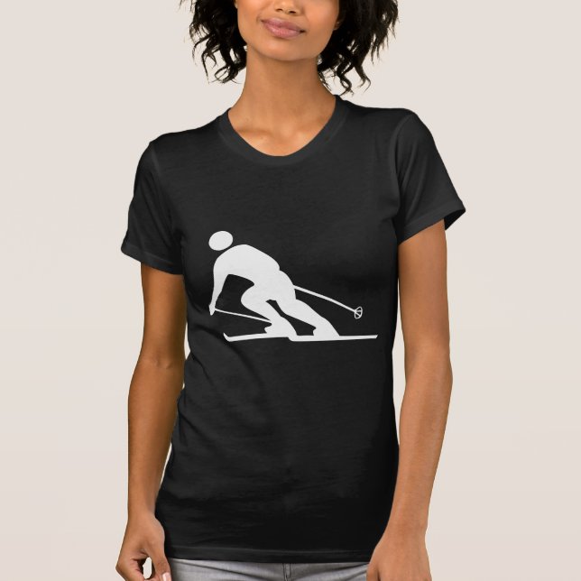 Skiing - Vit T Shirt (Framsida)