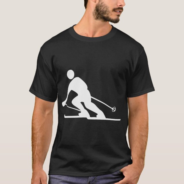Skiing - Vit T-shirt (Framsida)