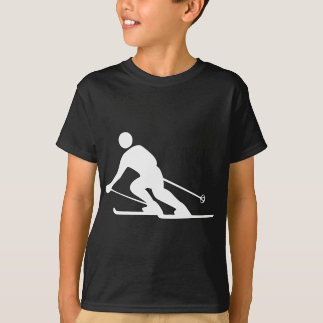 Skiing - Vit Tee (Framsida)