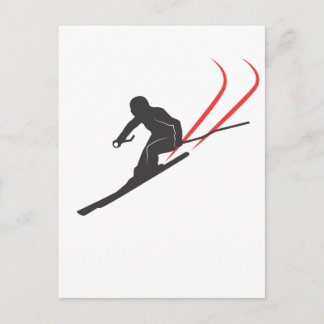 skiing vykort