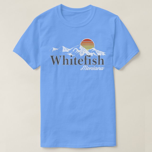 Skiing Whitefish Montana Mountain Lover  T Shirt (Design framsida)