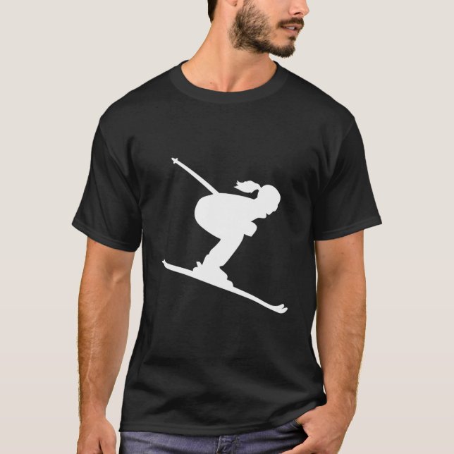 Skiing Woman T Shirt (Framsida)