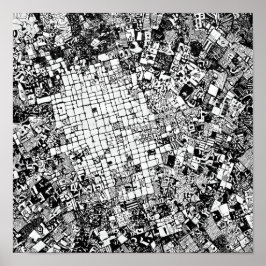 Skiktad Urban Struktur: Gatukonstmosaik Poster