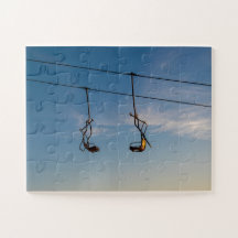 Skilift vid solnedgång