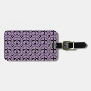 Skilj ditt språk med Violet Fleur-de-Lis Bagagebricka
