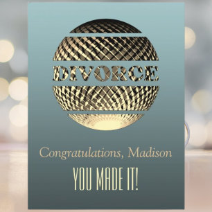 Skiljaktighets gratulationskort guld platina vykort