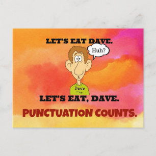 Skiljetecken: Låt oss Eat Dave. Vykort