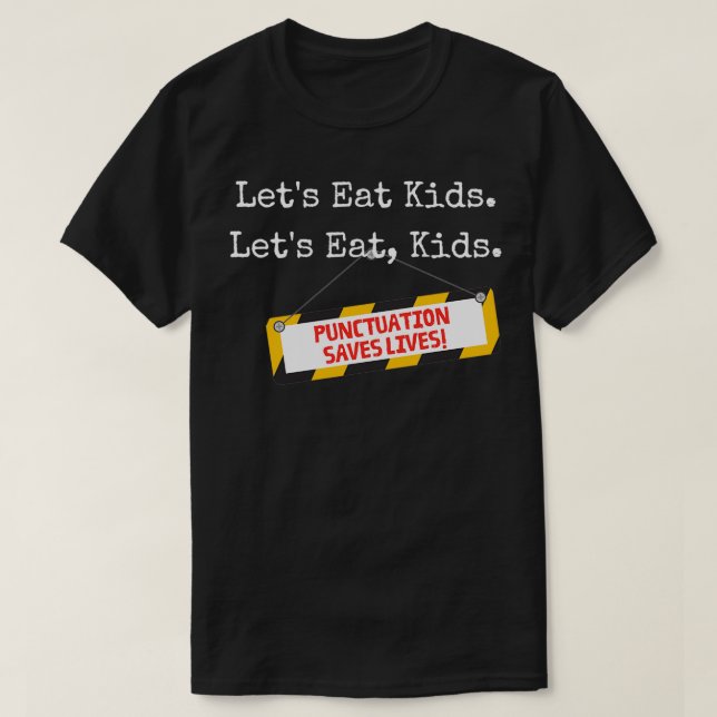 Skiljetecken räddar liv Lärare Literature Grammar T Shirt (Design framsida)
