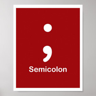 Skiljetecken - Semikolon Poster
