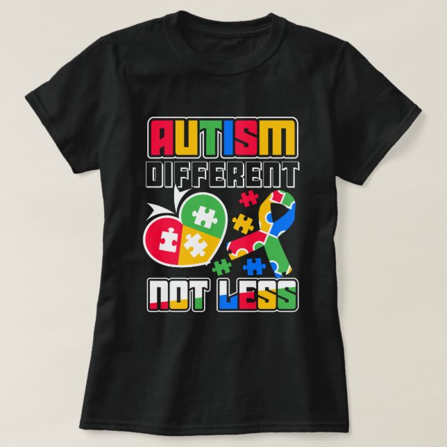 Skillnad mellan autism och inte mindre t shirt (Design framsida)