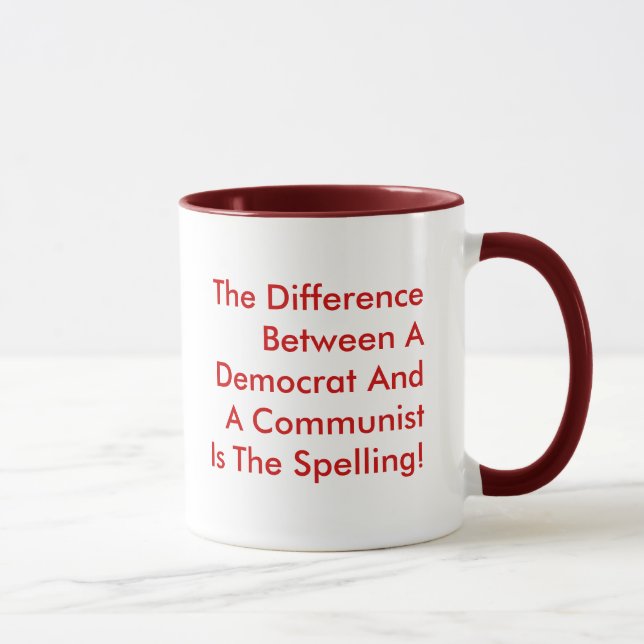 Skillnad mellan demokrat och kommunist mugg (Höger)