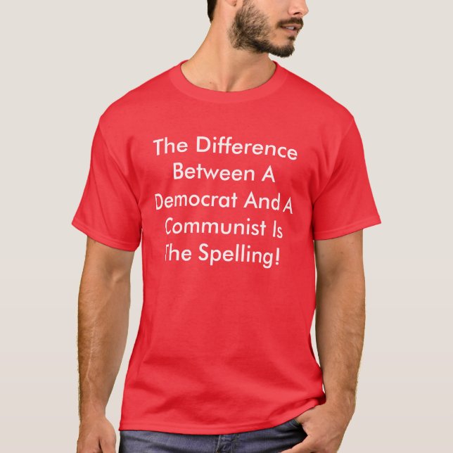 Skillnad mellan demokrat och kommunist tee (Framsida)