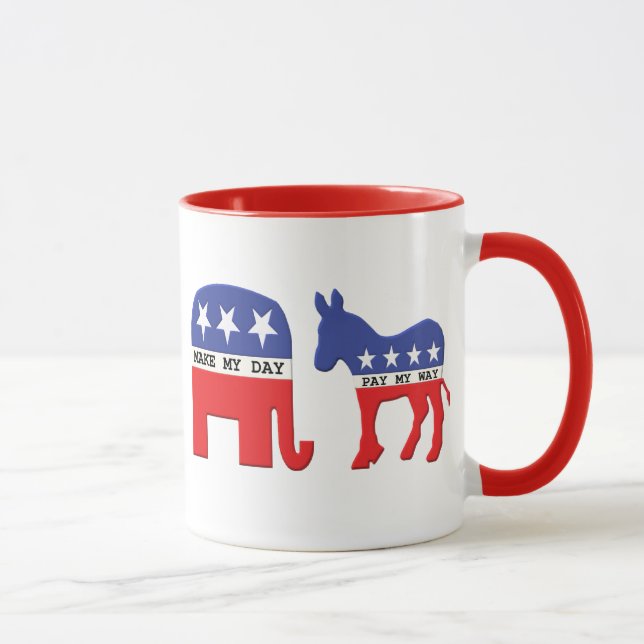 Skillnad mellan roliga republikaner och demokrater mugg (Höger)