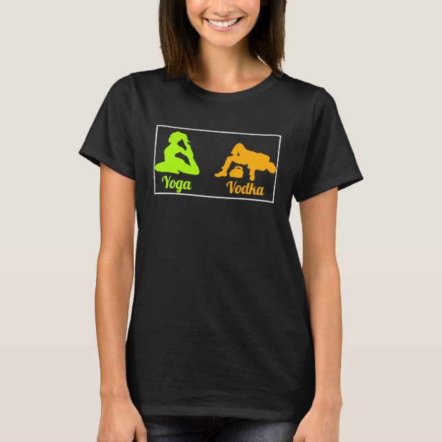 Skillnad Mellan Yoga Och Vodka St Patricks Day T Shirt (Framsida)