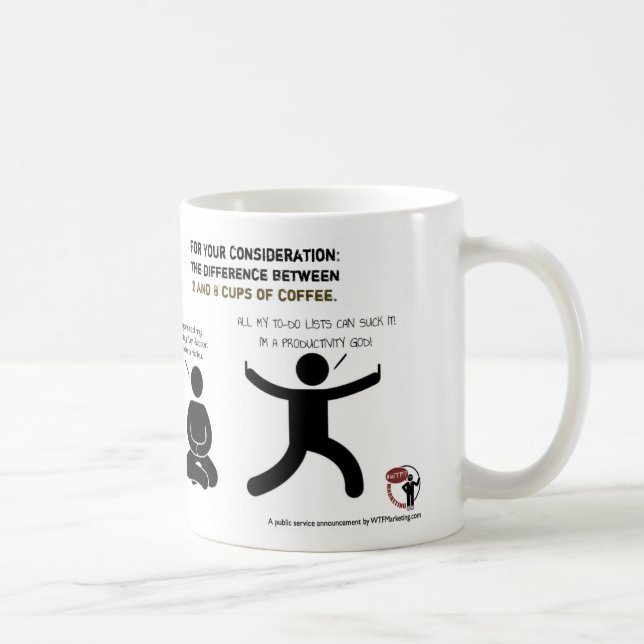 Skillnaden mellan 2 och 8 koppar av kaffe (Höger)