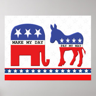 Skillnaden mellan republikaner och demokrater är m poster