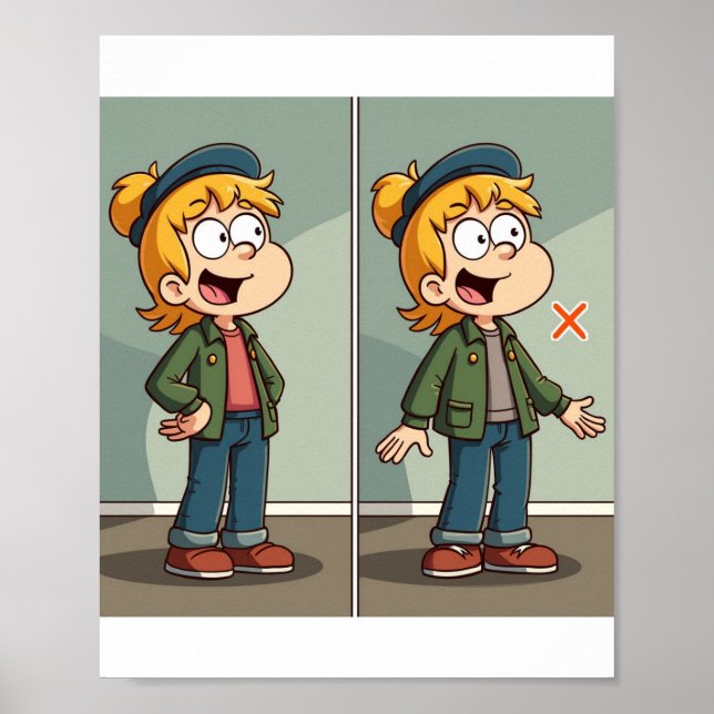 Skillnaden mellan två bilder poster (Framsidan)