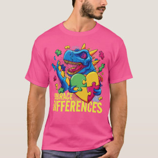 Skillnader i autism Dinosaur TRex Kids cut T Shirt
