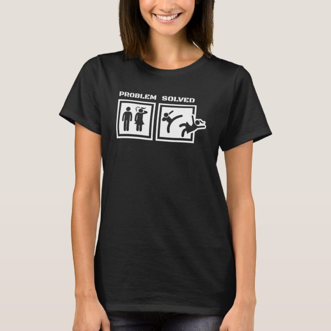 Skilsmässa manar och problem som lösts med skilt m t shirt (Framsida)